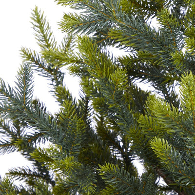 5' Fraser Fir Natural Look Artificial Christmas Tree with 200 Clear LED Lights, a Burlap Base and 853 Bendable Branches