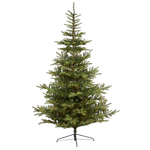 9' Layered Washington Spruce Artificial Christmas Tree with 750 Clear LED Lights and 2055 Bendable Branches