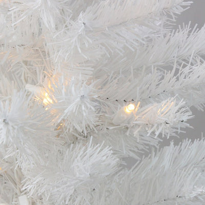 24" Pre-Lit LED White Pine Artificial Christmas Wreath with Candlelight Lights