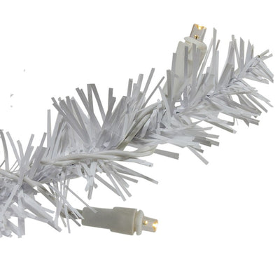 24" Pre-Lit LED White Pine Artificial Christmas Wreath with Candlelight Lights