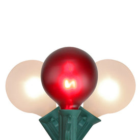 10-Count Red and White G50 Globe Christmas Light Set with 9' Green Wire