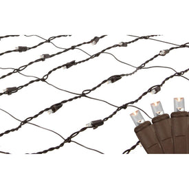 2' x 8' Clear LED Tree Trunk Wrap Net-Style Christmas Lights with Brown Wire