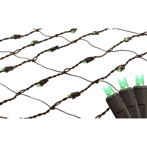 2' x 8' Green LED Tree Trunk Wrap Net-Style Christmas Lights with Brown Wire