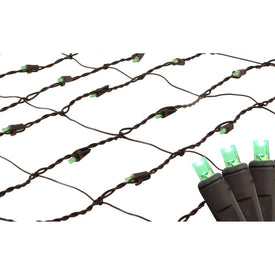 2' x 8' Green LED Tree Trunk Wrap Net-Style Christmas Lights with Brown Wire