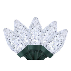 100-Count Pure White Faceted LED C7 Christmas Lights with 66' Green Wire