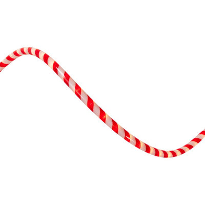 18' Red and White Striped Candy Cane Christmas Rope Light