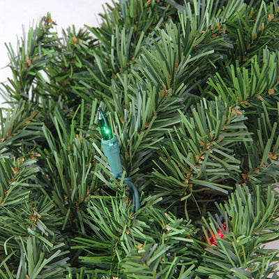 72" Pre-Lit Commercial Canadian Pine Artificial Christmas Wreath with Multi Lights
