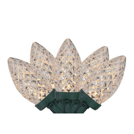 100-Count Warm White Faceted LED C9 Christmas Lights with 66' Green Wire