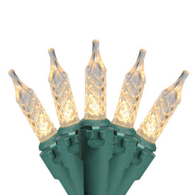 200 Clear LED M5 Christmas Lights with 62' Green Wire