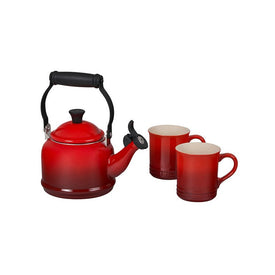 Demi Kettle and 2 Mugs Set - Cerise