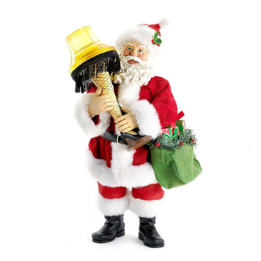 10" Leg Lamp Fabriche Santa with Light