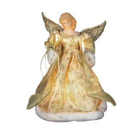 12" 10-Light Gold Dress Angel Tree Topper