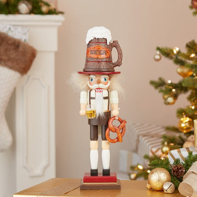 17.5" Hollywood Beer and Pretzel Nutcracker