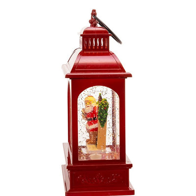 9" Battery-Operated LED Coke Santa Lantern