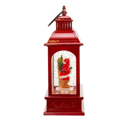 9" Battery-Operated LED Coke Santa Lantern