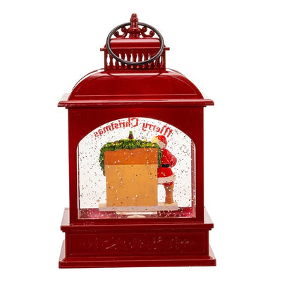 9" Battery-Operated LED Coke Santa Lantern