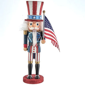 15" Hollywood Wooden Uncle Sam Nutcracker