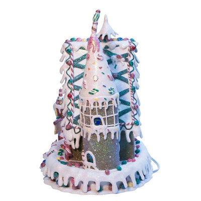 13" Snowy Alpine Inn Gingerbread House, C7 Bulb, Electric Plug