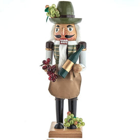 15" Wooden Wine Grower Nutcracker