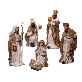 Six-Piece 13" Glittered Nativity Set