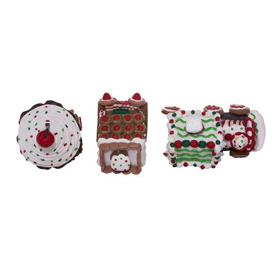 4.3" Claydough 3D LED Gingerbread Train Set of 3-Pieces