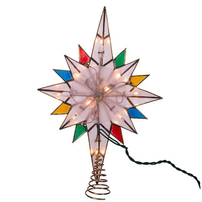 10-Light Bethlehem Capiz Star Multi-Tip Tree Topper