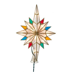 10-Light Bethlehem Capiz Star Multi-Tip Tree Topper