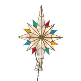 10-Light Bethlehem Capiz Star Multi-Tip Tree Topper