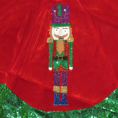 48" Velvet with Nutcracker Design Tree skirt
