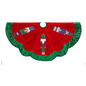 48" Velvet with Nutcracker Design Tree skirt