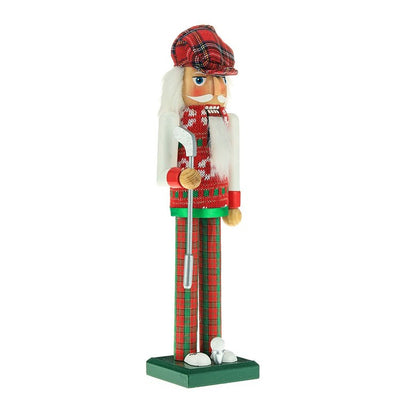 15" Red and Green Golfer Nutcracker