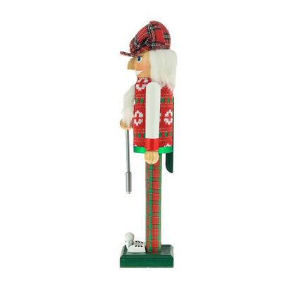 15" Red and Green Golfer Nutcracker