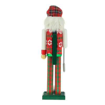 15" Red and Green Golfer Nutcracker