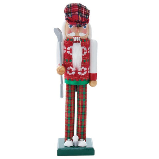 15" Red and Green Golfer Nutcracker