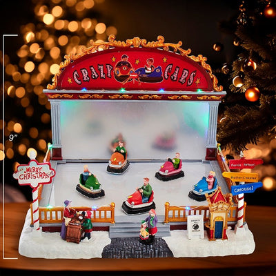 9" LED Light-Up Musical Bumper Cars Table-Piece