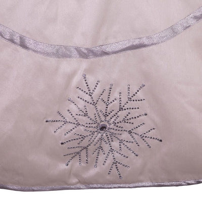 54" Ivory Tree Skirt with Crystal Snowflakes