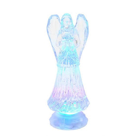10.5" Battery-Operated LED Light-Up Angel with Water Table-Piece