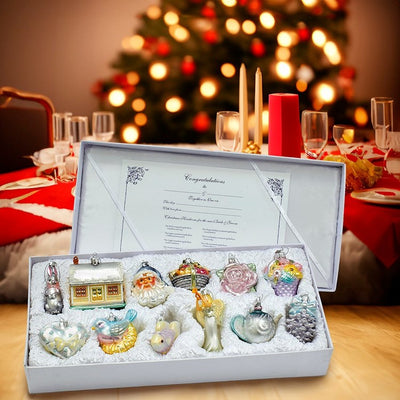 3-4.375" Noble Gems Newlywed's Glass Tree Box Set of 12