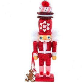 12" Hollywood Red Gingerbread Nutcracker with Cookie Hat