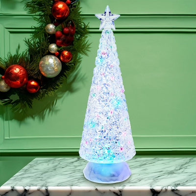 13" Battery-Operated LED Lit Tree with Water Table-Piece