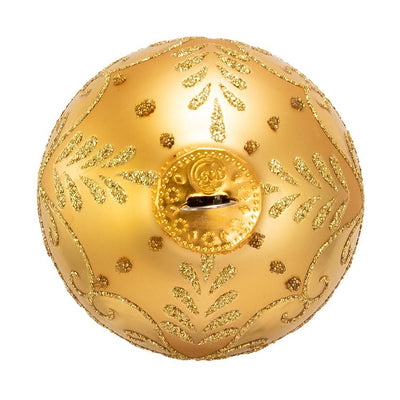60mm Gold With Pattern Glass Ornaments 12-Piece Box