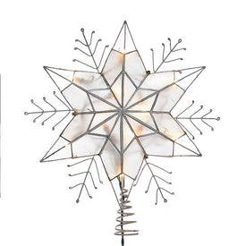 10-Light 6-point Capiz Star Snowflake Tree Topper