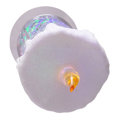 9.25" Battery-Operated Color Changing Snowing Candle