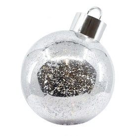 200mm Battery-Operated Plastic LED Silver Ball Table-Piece