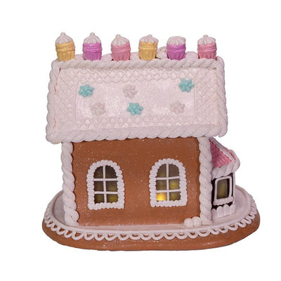 9" Gingerbread House with LED Lights
