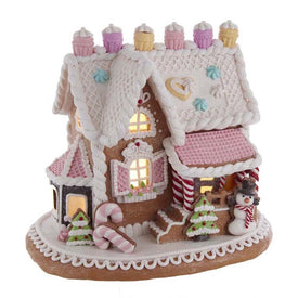 9" Gingerbread House with LED Lights