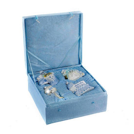 Noble Gems Glass Baby Boy 4-Piece Ornament Set