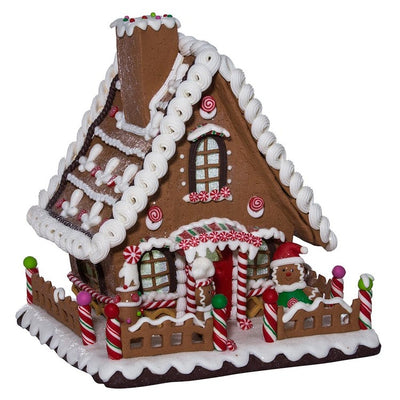 10" Gingerbread House, LED Cordless