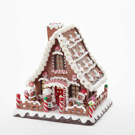 10" Gingerbread House, LED Cordless