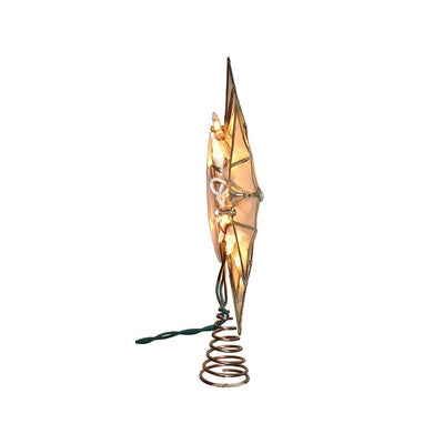 10-Light 12-Point Capiz Star and Center Gem Tree Topper